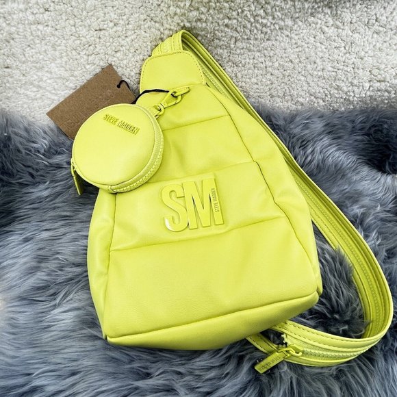 Steve Madden BJayaa Neon Green Convertible Sling Backpack Crossbody Tik Tok NWT - Picture 2 of 12